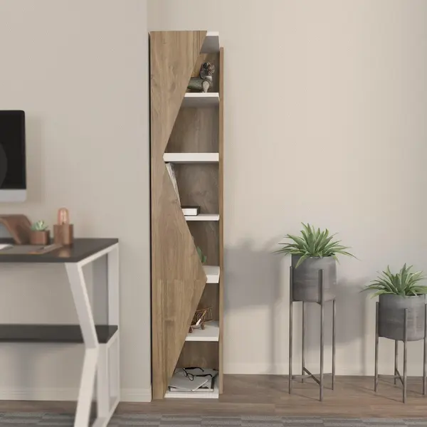Biblioteca Rawo cu 6 Rafturi Design Elegant, 32x165x32 cm