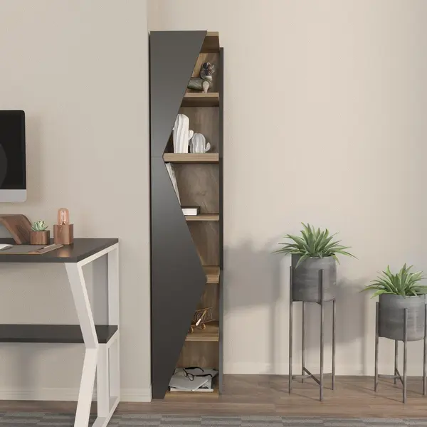 Biblioteca Rawo cu 6 Rafturi Design Elegant, 32x165x32 cm