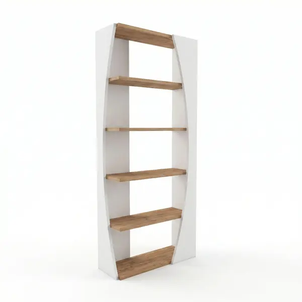 Biblioteca Selge Prag Design, 5 rafturi, 64x150x24 cm