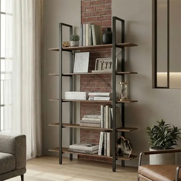 Biblioteca, Varous, Negru, 28x120x180 cm