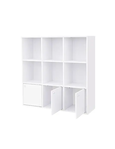 Biblioteca, Vasagle, 6 cuburi, Alb, LBC33WT, 97 x 97 x 29 cm