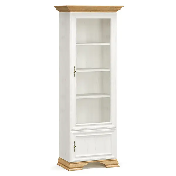 Biblioteca Vitrina Jaden, Alb - Sejar, 71x43x198 cm