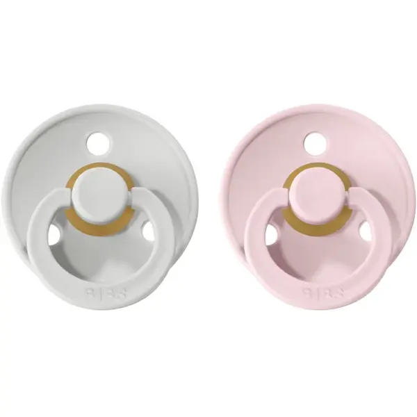BIBS Colour Natural Rubber Size 2: 6+ months suzetă Haze / Blossom 2 buc