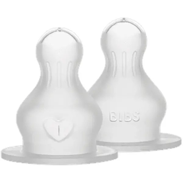 BIBS Silicone Bottle Nipple tetină pentru biberon Slow Flow 2 buc