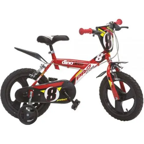Bicicleta copii 3-5 ani, 14 inch, Pro Cross Rosu, Dino Bikes DB143GLN06RE