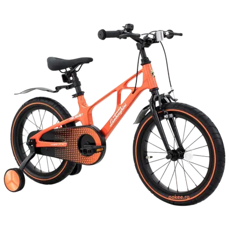 Bicicleta copii 4-6 ani, 16 inch, Lamborghini Cadru Magneziu Portocalie, Mesuca LBK00716ORG