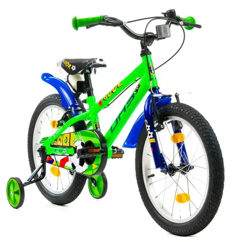 Bicicleta Copii DHS Football, roti 18 Inch, Sistem franare V-brake, Verde