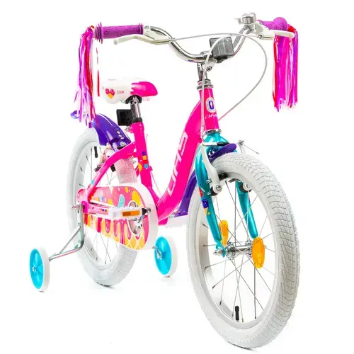 Bicicleta Copii DHS Icecream, roti 18 Inch, Sistem franare V-brake, Roz