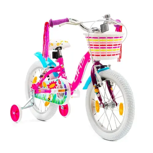 Bicicleta Copii DHS Summer, roti 16 Inch, Sistem franare V-brake, Roz/Turcoaz