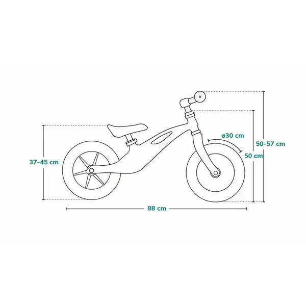Bicicleta copii fara pedale Lionelo Bart Air Pink Violet 12 inch, cu roti gonflabile, constructie din magneziu, greutate foarte mica, scaun si ghidon reglabile pe inaltime, greutate maxima suportata 30 kg