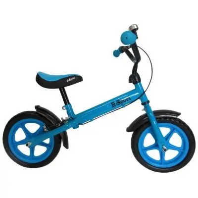 Bicicleta copii fara pedale R9 albastru R-Sport 11 inch, varsta 3-6 ani, sarcina maxima pana la 35 kg, roti din spuma EVA, frana, cadru usor din otel, scaun si ghidon reglabile pe inaltime