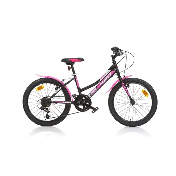 Bicicleta cu pedale, Dino Bikes, Mountain Bike, Cu 6 viteze, 20 inch, Pana la 130 cm, Negru
