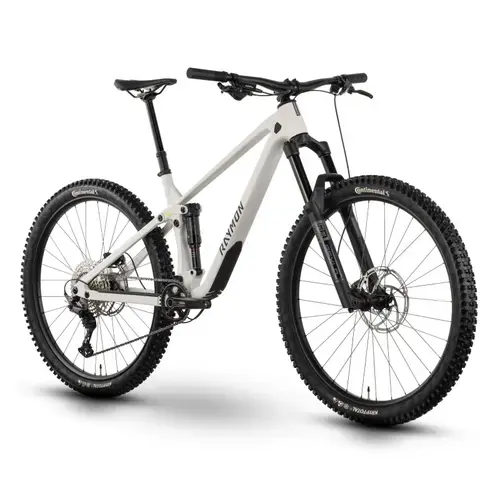 Bicicleta cu suspensie Raymon Rokua 150, roti 29 inch, cadru din carbon, 12 viteze, Alb