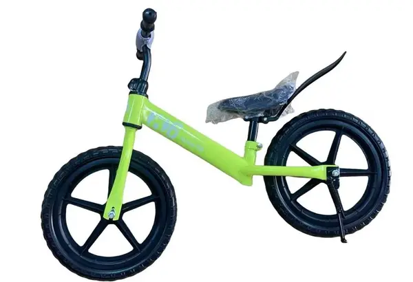 Bicicleta de echilibru fara pedale - roti cauciuc 14 inch (verde)