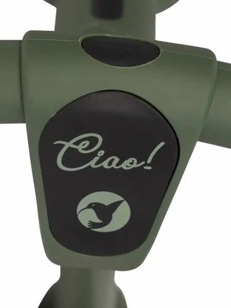 Bicicleta de echilibru pentru copii, fara pedale, pliabila, cu scaunelul si ghidonul reglabile pe inaltime, cu roti din cauciuc de 12 inch, Colibro Ciao Forest Green