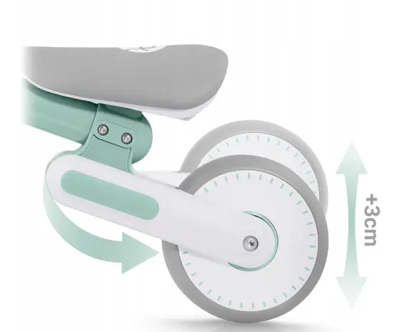 Bicicleta de echilibru Ride On Nukido Verde, de la 12 luni,scaun moale, inaltime sezut reglabila, roti din spuma EVA, cadru rezistent, manere ergonomice cu opritoare, Unghi de virare sigur al rotii cu protectie anti-rotatie