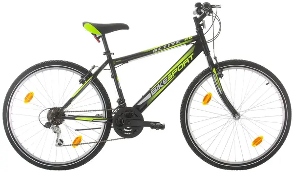 Bicicletă de munte cu angrenaje BIKE SPORT - Active, 26'', 330 mm, negru/verde