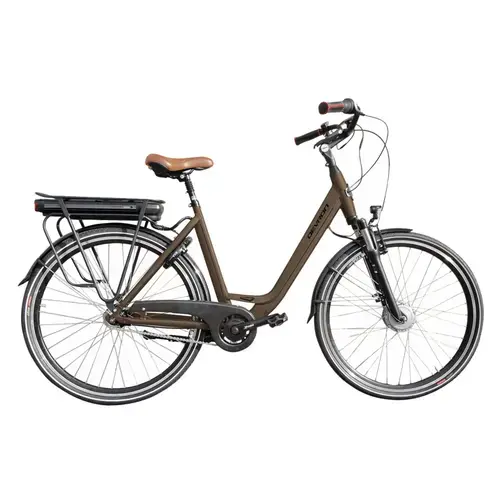 Bicicleta Electrica Devron 28120 CN7, roti 28 Inch, cadru L, viteza maxima 25 km/h. motor250 W, Maro