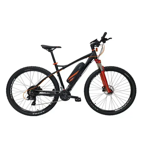 Bicicleta electrica MTB DHS 52432, roti 29 inch, cadru L, 21 viteze, motor 250W, viteza maxima25 km/h, Negru