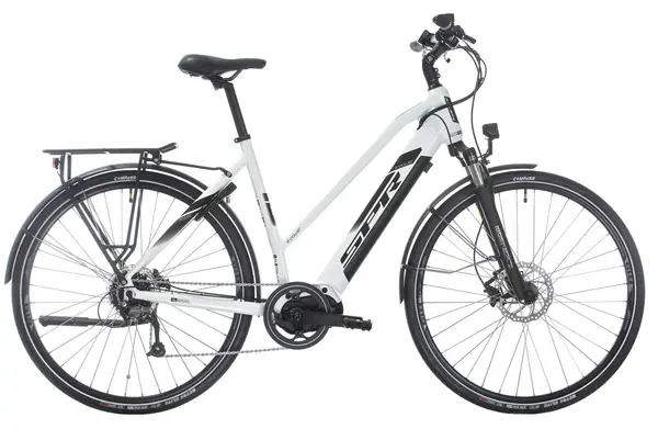 Bicicletă electrică pentru femei SPRINT - Faster Lady, 28", 530 mm, alb/negru