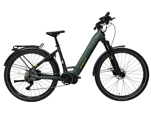 Bicicleta electrica Trekking Stella Tierra, roti 29 inch, 10 viteze, cadru L 490mm, motor 250W, Viteza maxima 25 km/h, Verde