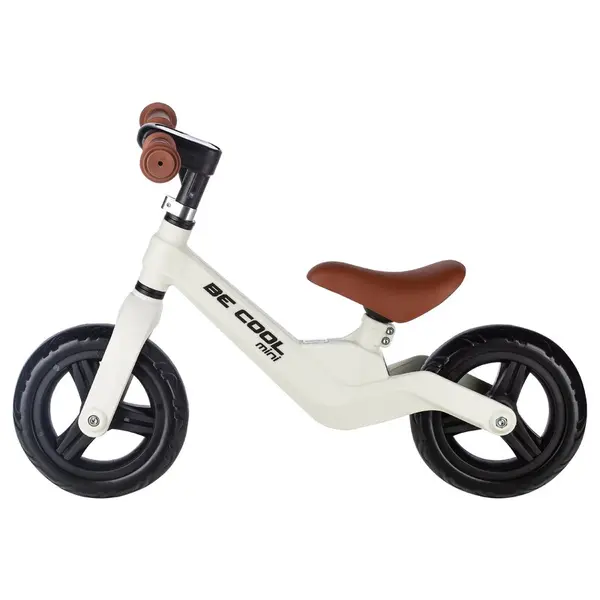 Bicicleta fara pedale FreeON Be Cool Mini roti din Eva12 luni+ alb, 8 inch, scaun reglabil de la 27-35 cm, roti late din material EVA, ghidon ajustabil intre 46 si 51 cm, greutate maxima suportata 30 Kg