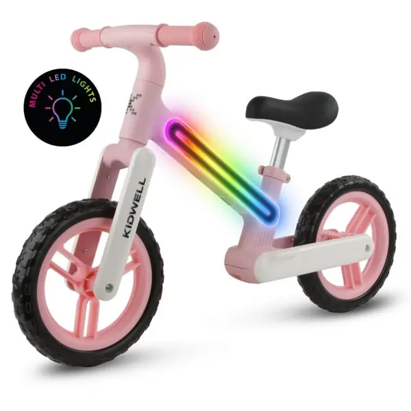 Bicicleta Kidwell SUNO, echilibru, fara pedale, led, roz KID707131, la doar 230,00 lei