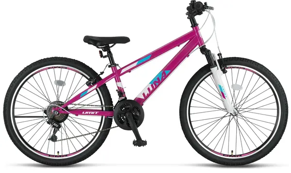 Bicicleta MTB copii Umit Luna Lady, culoare roz intens, roata 24 , cadru din otel
