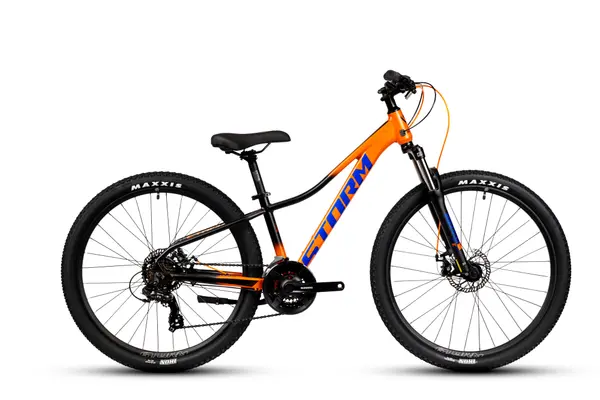 Bicicleta MTB Storm Shark Man 1.0, 27.5 Inch, Cadru 13, Frane pe Disc, Portocaliu Negru