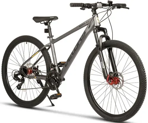 Bicicleta MTB Velors Rambler V27311A, roti 27.5inch, 21 viteze, Sistem de franare mecanic pe disc, cadru 431mm, Gri/Negru