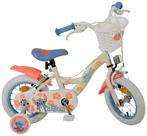 Bicicletă pentru copii cu roți de antrenament E & L cycles - Cu două frâne de mână, Disney Stitch, 12'',