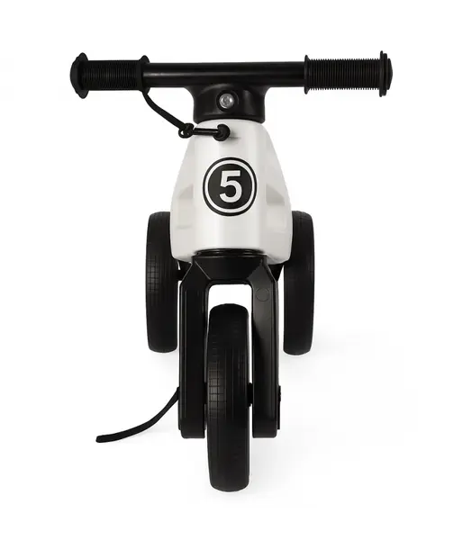 Bicicleta pentru copii Funny Wheels Rider SuperSport White Limited 2 in 1 fara pedale, 18+ luni, pneuri si manere de cauciuc, 2 nivele de reglaj pe inaltime, greutate admisa 25 kg