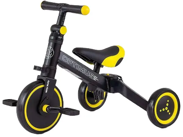 Bicicleta pentru copii Milly Mally 3 în 1 - Optimus, galben
