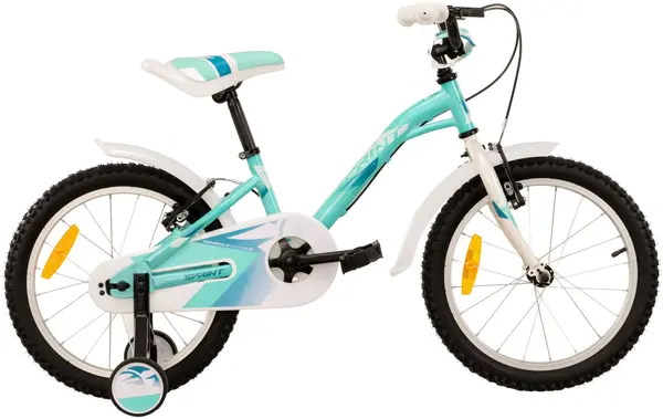 Bicicletă pentru copii SPRINT - Alice, 18'', 210 mm, alb/turcoaz
