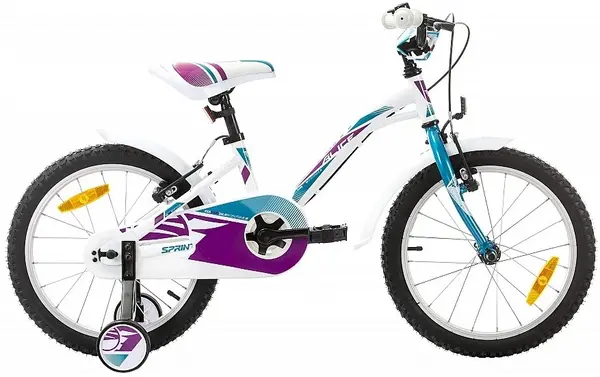Bicicletă pentru copii SPRINT - Alice, 18", 210 mm, mov/alb