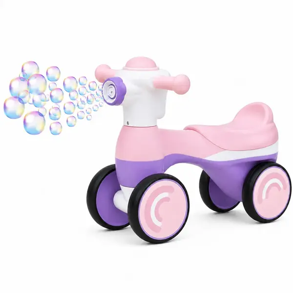 Bicicleta ride-on cu baloane de sapun, muzica si lumini - Mov