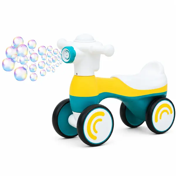 Bicicleta ride-on cu baloane de sapun, muzica si lumini - Verde