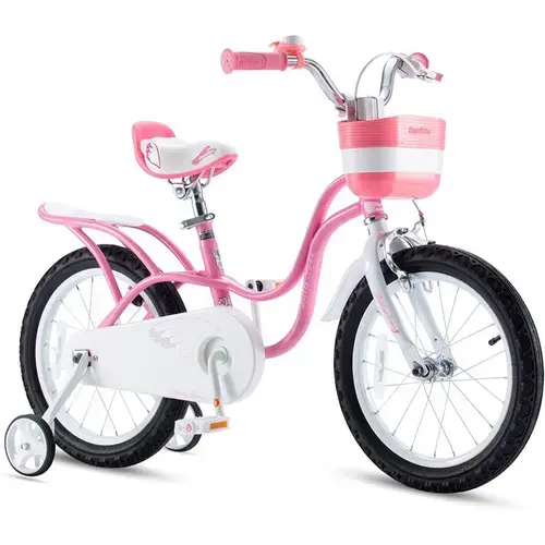 Bicicleta Royal Baby Little Swan, roti 12inch, roti ajutatoare, cadru otel (Roz)