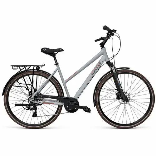 Bicicleta Trekking Kreidler 52856, roti 28 inch, cadru aluminiu 500mm M, 7 Viteze, Gri