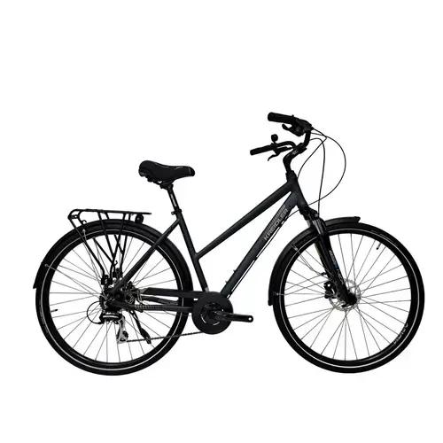 Bicicleta Trekking Kreidler LD, frane hidraulice pe disc, cadru aluminiu 550 mm, roti 28 Inch, Negru