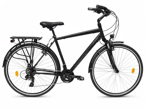 Bicicleta Trekking Prophete 52775, roti 28 inch, cadru L 520 mm, 24 de viteze, Negru