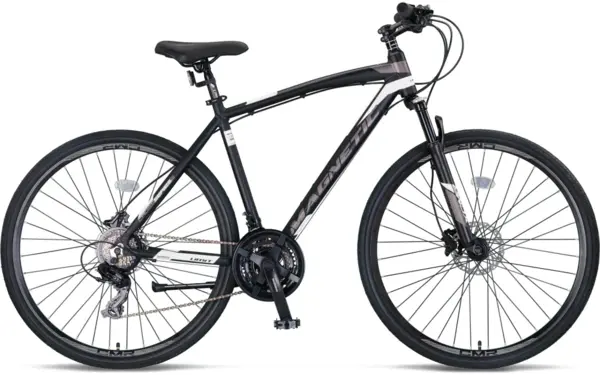 Bicicleta Trekking Umit Magnetic M-510-21-SHIM, negru alb, roata 28 , cadru aluminiu,frana Hidraulica, 2026