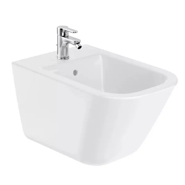Bideu Roca The Gap Square A357476000, suspendat, cu orificiu pentru baterie standard, Alb