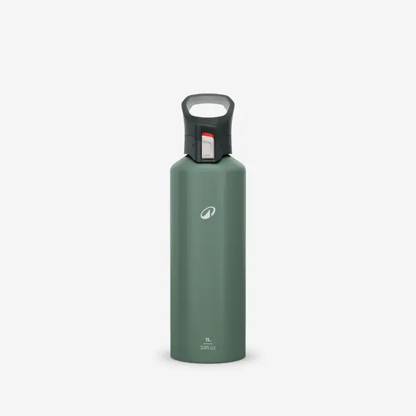 Bidon din aluminiu, cu capac cu deschidere rapidă Drumeție 500 1L Verde