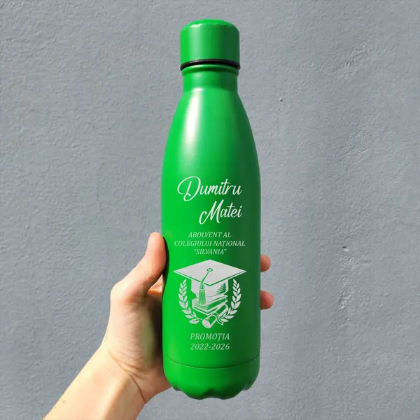 Bidon TAREK Personalizat Absolvent BAP12 Verde