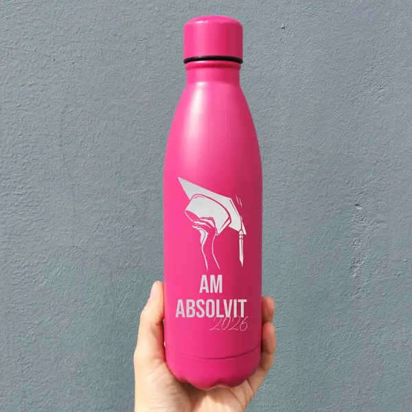 Bidon TAREK Personalizat Absolvent BAP13 Fucsia