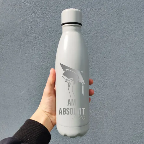 Bidon TAREK Personalizat Absolvent BAP13 Gri