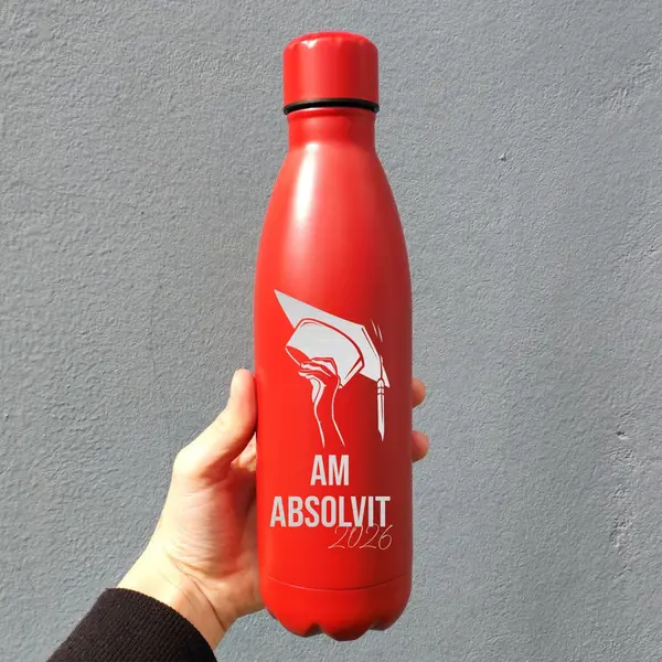 Bidon TAREK Personalizat Absolvent BAP13 Rosu