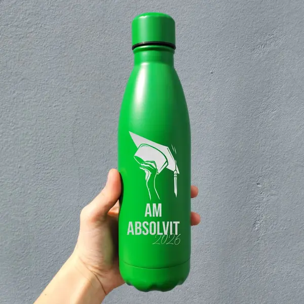 Bidon TAREK Personalizat Absolvent BAP13 Verde