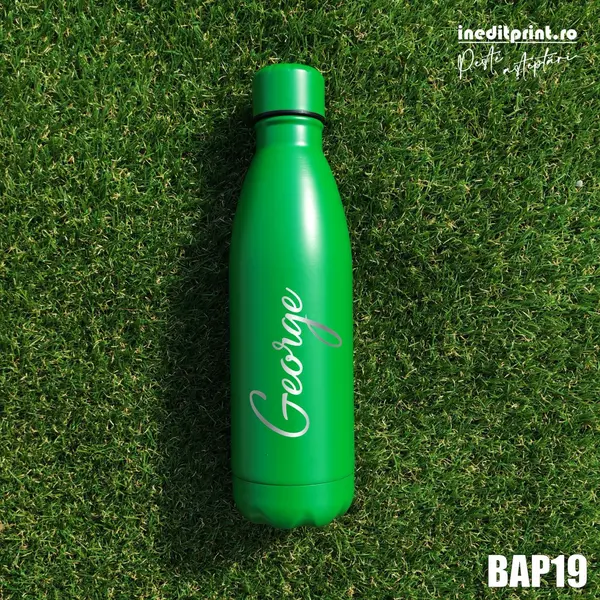 Bidon Termos personalizat cu nume BAP19 Bidon verde